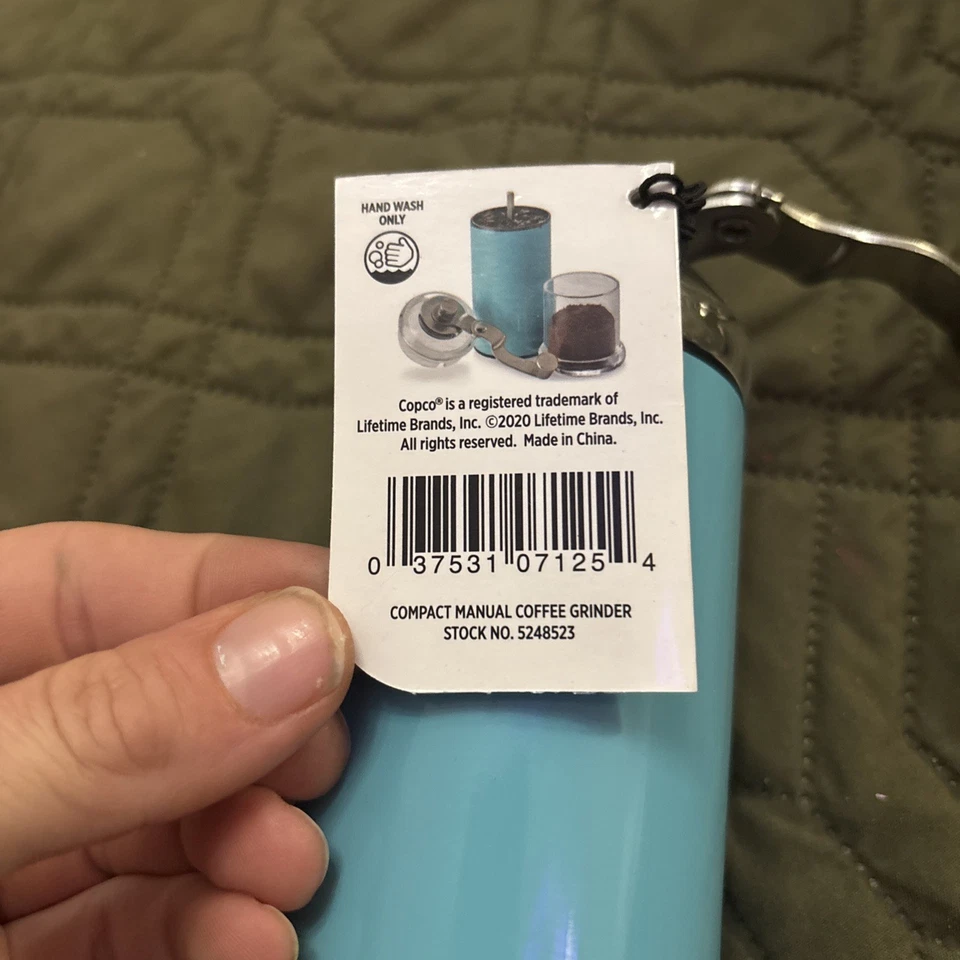 Copco портативная дорожная ручная кофемолка с выдвижной планкой, бирюзовая компактная - Изображение 2 из 4