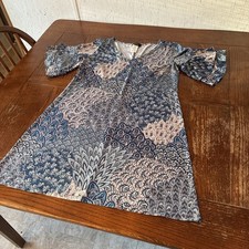 MSK Shift Dress Women s M Paisley Floral Print MultiColor Ruffle Sleeves V Neck