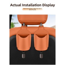 Car Seat Back Hook With Cup Holder Phone Storage Slot Leather Organizer Car Seat Back Hook With Cup Holder Phone Storage Slot Leather Organizer