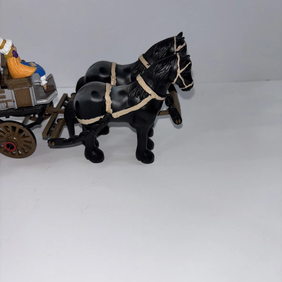 Vintage 1991 Ertl Die Cast Horse Drawn Wagon #8 With Rider & Crates - Image 3 of 4