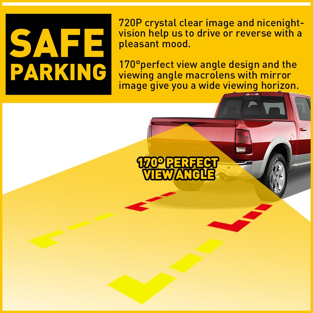 Rear View Backup Tailgate Handle Camera For Dodge Ram 09 10 11 12 13 14 15 16 17