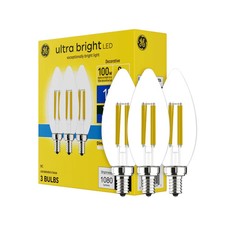 Ge Ultra Bright Led 100 Watt Replacement Daylight B12 Deco - Candle 3 Bulbs