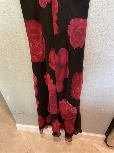 White House Black Market Black Roses Floral Maxi Size S Lined Dress - Picture 8 of 10