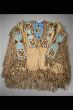 Camicia da guerra nativi americani Powwow frange dettaglio perline indigena fatta a mano NA183