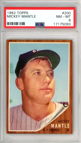 1962	Topps	Mickey	Mantle	200	PSA 8		Yankees		8185
