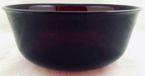 Classique Ruby Red Glass Mixing Serving Bowl Arcoroc France Large 8 7/8" x 4"