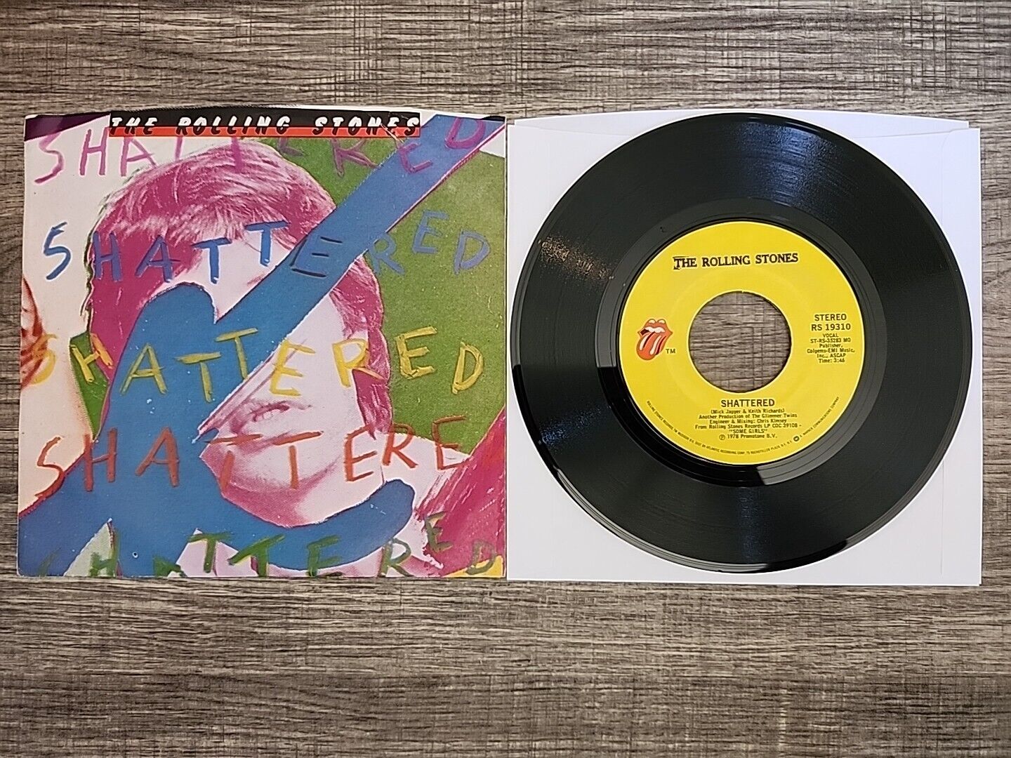 The Rolling Stones Shattered/Everything Is Turning To Gold 7" 45 RPM RS-19310