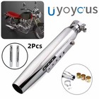 2X Universal Motorcycle Exhaust Muffler Tail Silencer Pipe For Harley Cafe Racer