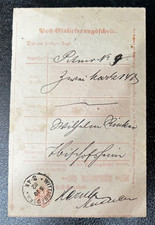 Pocztowy dowód dostawy 1882 - stempel Wittighausen