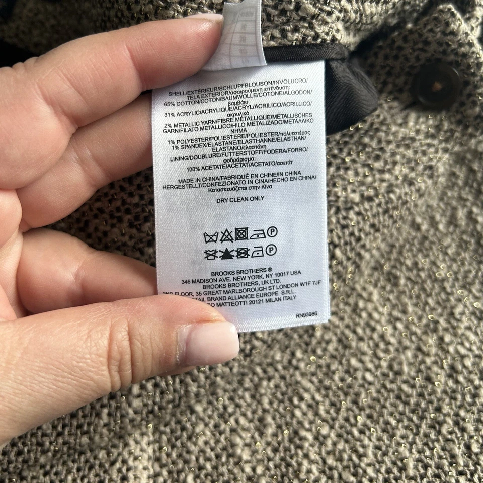 Falda para mujer Brooks Brothers 346 marrón envolvente completa metálica talla 4 Foto 4 de 4