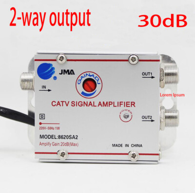 220V 2~8 way CATV TV VCR Antenna Signal Amplifier Booster Splitter 30db 