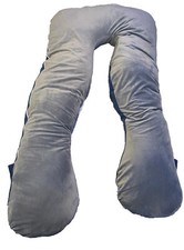 Pregnancy Pillow U-shaped QUEEN ROSE Large Maternity Body Pillow 55  Blue/Gray