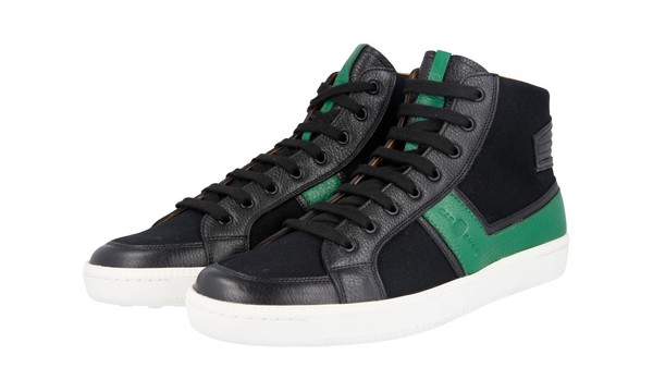 Luxus Car Shoe By Prada Sneaker Schuhe KUT717 Schwarz Leder Neu 9 43 43,5-image
