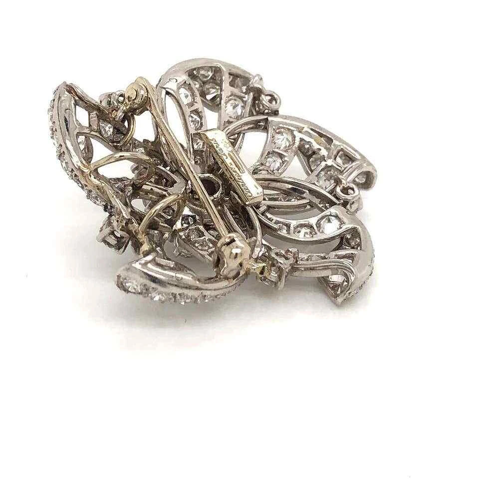 Брошь серебряная женская с искусственным белым сапфиром круглой огранки 7,70 карата дизайн цветок 935 - Изображение 2 из 4