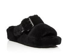 NWT Box UGG AUSTRALIA Women s US SIZE 6 BLACK FUZZ YEAH SLIP-ON SANDALS SHOES