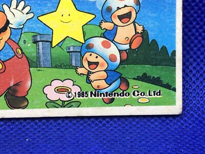 Super Mario Brothers Toad BROS 1985 card menko 3in Nintendo