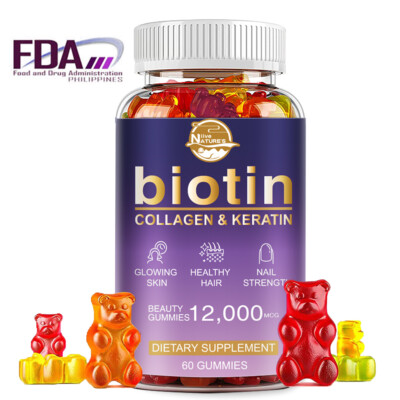 Biotin Collagen & Keratin 60 Cap 12,000mcg - Hair Skin Nails Bone & Joint Health