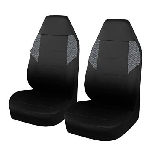 Universal Fit High Back Air Mesh Sporty Car High Back Front Seat Black Gray