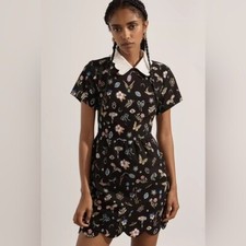 NWT Size M - Anthropologie Collared Scallop Mini Dress