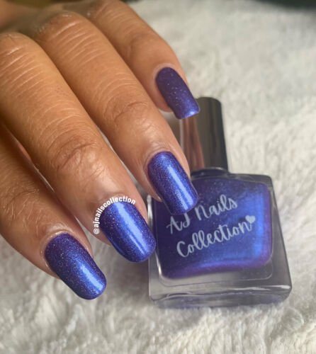 Purple Blue Shimmer Nail Polish Varnish indie Holographic 10ml Sparkly Popular ❤ - Picture 1 of 3