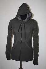 Lululemon Womens Size 6 Dark Olive Dance Studio III Jacket Reversible Hooded