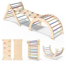 Pikler Triangle Set 5in1 Montessori Climbing Toys for Toddlers M Colorful