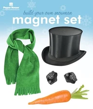 Paper House Magnet Set Build Your Own Snowman Hat Scarf Coal Carrot 
