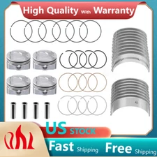 PISTON & RINGS SET+ MAIN & ROD BEARINGS FOR 01-06 TOYOTA CAMRY SOLARA 2AZFE 2.4L