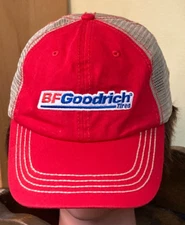 Vintage Embroidered BF Goodrich Tires Mesh Mechanics Trucker Red Baseball Cap