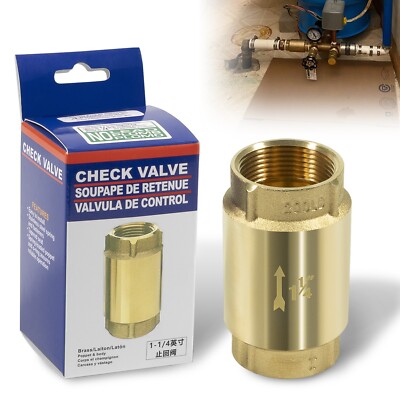 1 1/4'' Check Valve Female Pipe Thread One Way No Lead Brass Construction