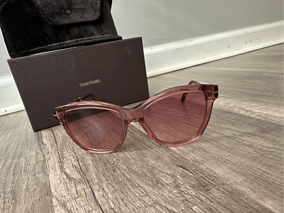 NWT TOM FORD LUCIA PINK TRANSPARENT ACETATE SUNGLASSES $495  display picture 3