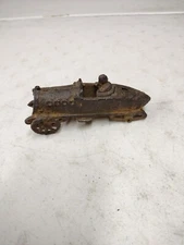 Antique 5.5" Cast Iron AC Williams Boat Tail Racer Race Car W/ Driver