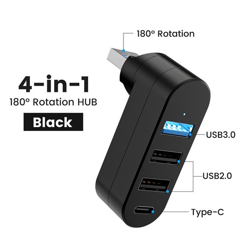 Rotatable USB HUB USB3.0 2.0 Type C HUB USB Splitter 4 Ports Multiple Expand _yi - Afbeelding 14 van 15