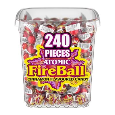 Wonka Atomic Fireball Jawbreakers , Cinnamon, 240 individually wrapped 