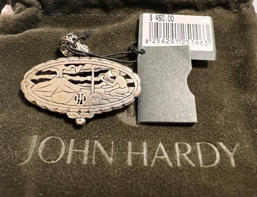 SALE! $450 JOHN HARDY 925 Palu Silver Hammered Oval Stylish Pendant Women NWT - Imagen 7 de 10