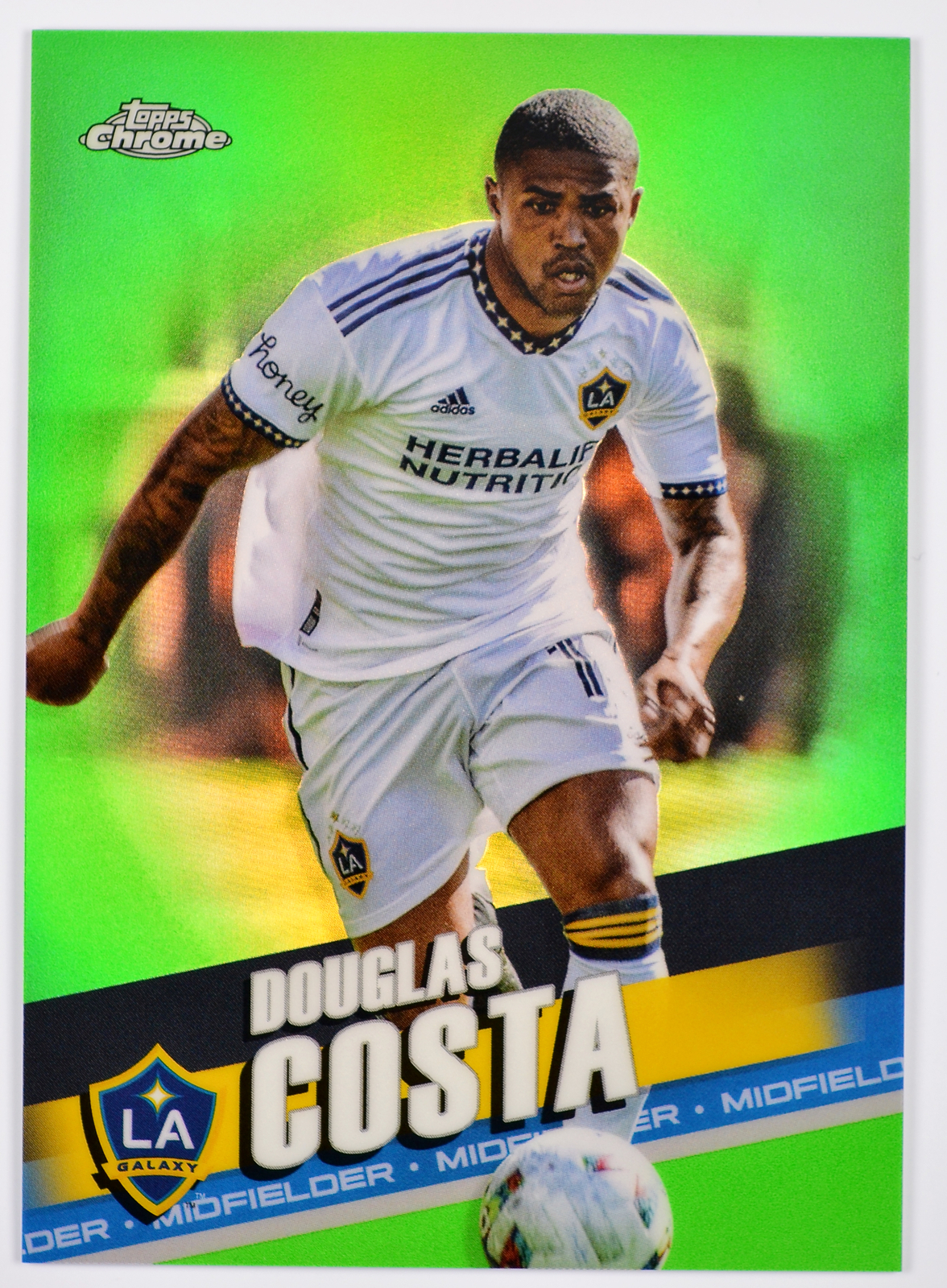 DOUGLAS COSTA - 2022 Topps Chrome MLS Neon Green SN #78 Los Angeles Galaxy #/99