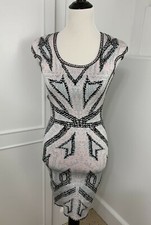 House Of Maguie Knit Bodycon Sweater Dress Scoop Neck Short Sleeve Size XS