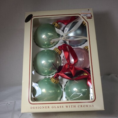 Christmas by Krebs Assorted Colors Ornaments Set of 6 with Satin hangers
