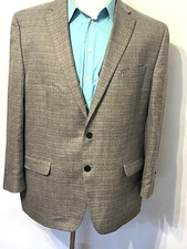 Men's Chaps Polyester Blend Gray Textured Sport Coat Blazer Jacket SZ 46R
