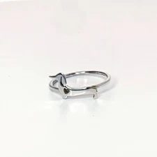 Sterling Silver Dachshund Dog Ring with Heart Cutout - Adjustable Puppy Jewelry