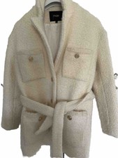 Maje Belted Tweed-style Coat