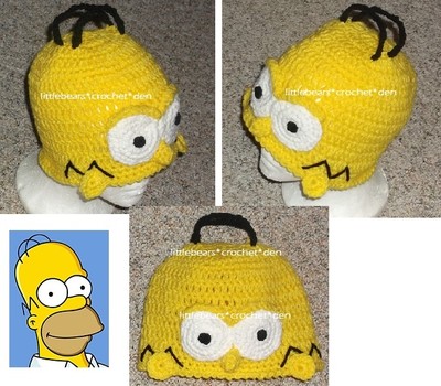 CUSTOM Boutique CROCHETED SIMPSONS HOMER WIG HAT
