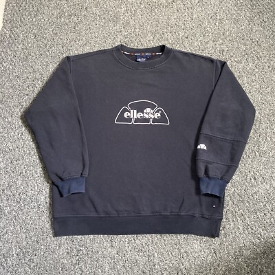 Vintage Ellesse Sweatshirt Rundhals bestickt Spruch passt wie Herren Large