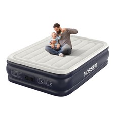 Full Size Air Mattress with Built-in Pump  Raised Double Blow-Up Bed