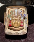 Vintage Enamel Aztec Mask  Made in Mexico Size 8.25 Biker Ring — photo 7