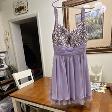JJ's House Lavender Sleeveless Chiffon Sequin Bridesmaid Dress