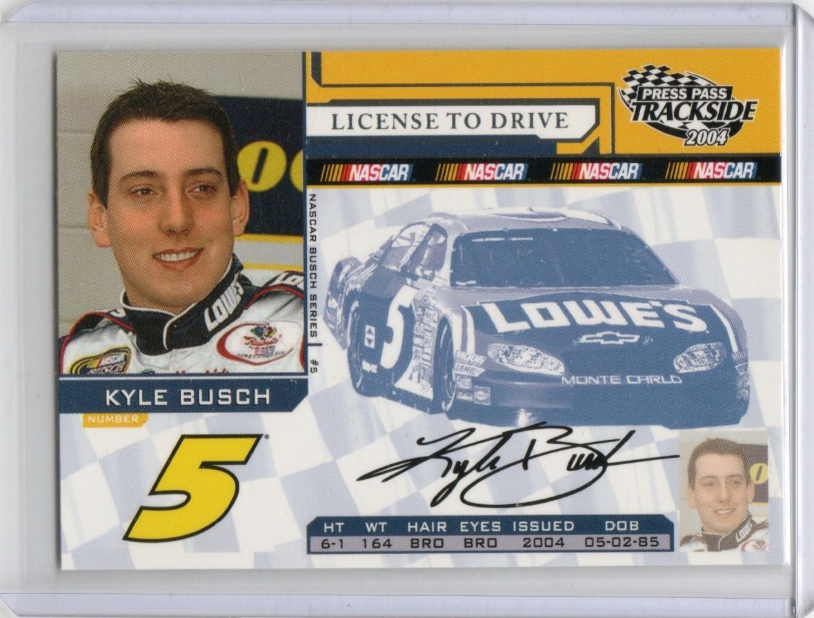 2004 PRESS PASS TRACKSIDE Kyle Busch ROOKIE CARD #92!