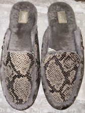 BNWT WOMENS UGG GREY CROC SHEEPSKIN MULE SLIPPERS SIZE UK 7 (40) Rrp rrp £80