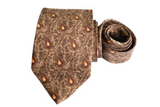 ERMENEGILDO ZEGNA MEN'S BROWN/PAISLEY Width: 3.75" Length: 57"