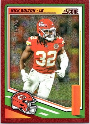 Nick Bolton 2025 Score Football #9 Red Dots /25 Kansas City Chiefs Color Match